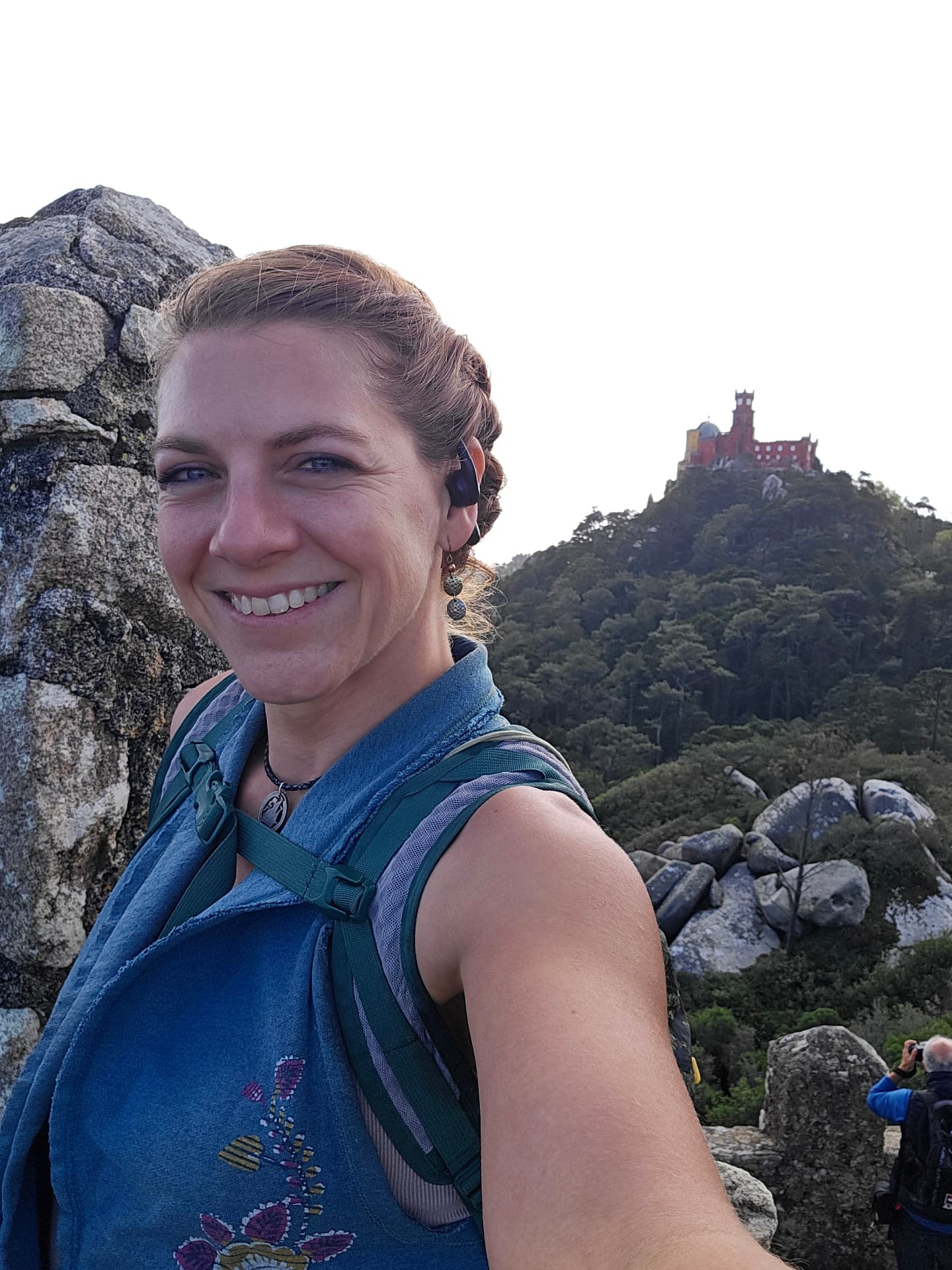 Alexis Overton, Travel Assistant, in Sintra with the Pena Palace in the distance